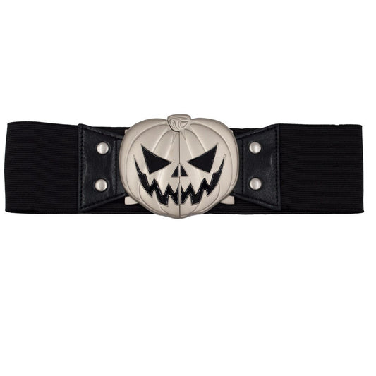 Trick or Treat Pumpkin Evil Black Elastic Waist Belt