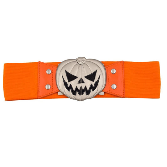 Trick or Treat Pumpkin Evil Orange Elastic Waist Belt