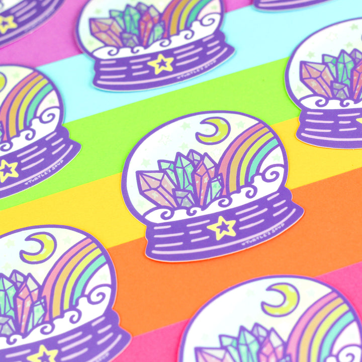 Pastel Crystal Ball Fortune Teller Holographic Vinyl Sticker (Turtle's Soup)