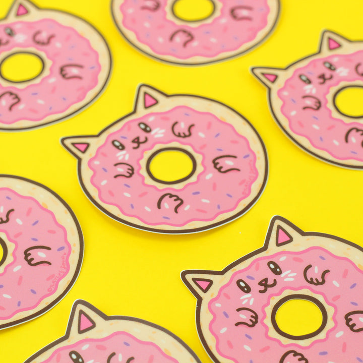 Donut Cat Vinyl Sticker (Turtle's Soup)