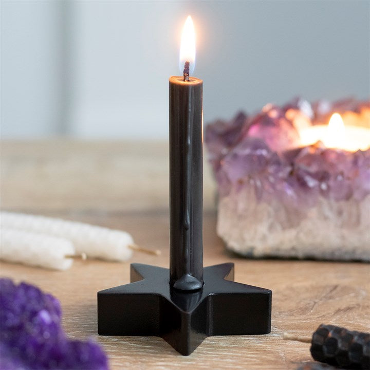 SUPER CLEARANCE Black Star Spell Candle Holder