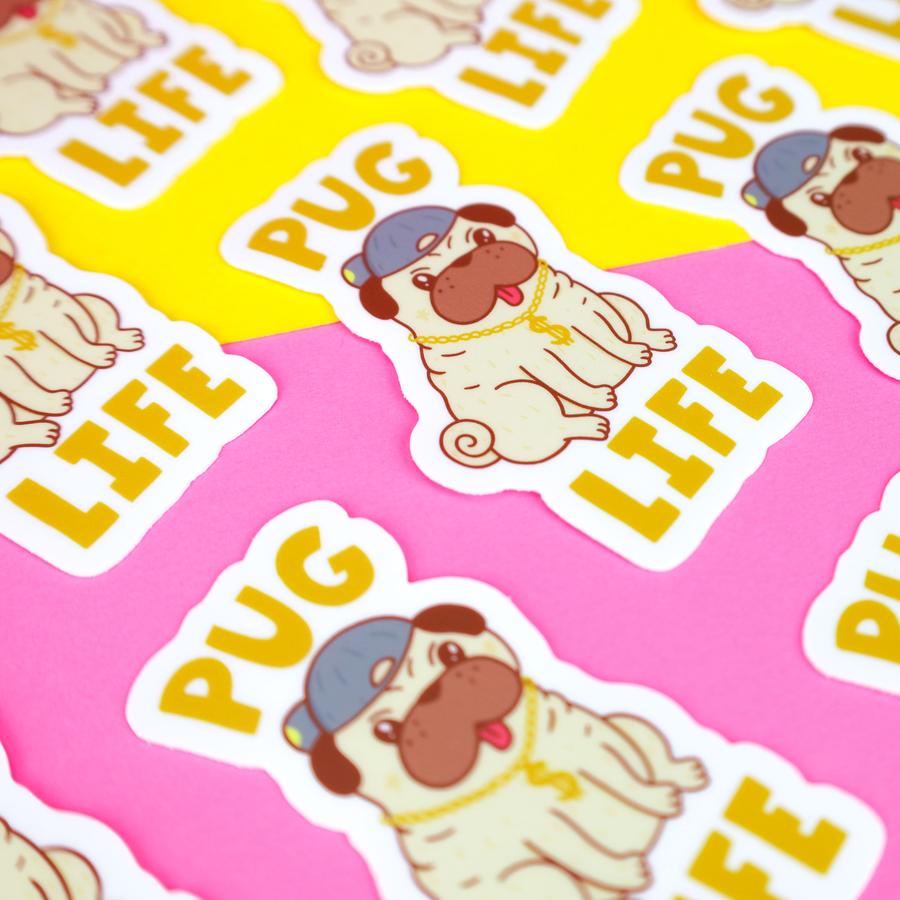 "Pug Life" Vinyl Sticker (Turtle's Soup)