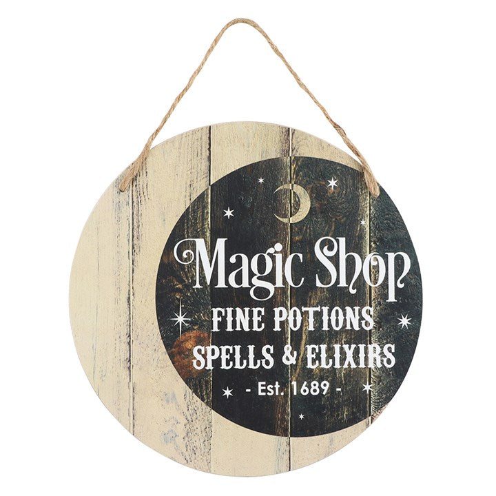CLEARANCE Moon "Magic Shop" Fine Potions Hanging Sign - Home Decor