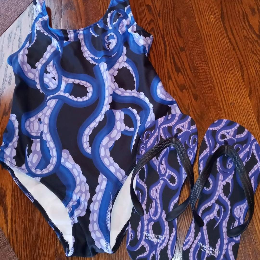 Women's Purple Tentacles One-Piece Swimsuit