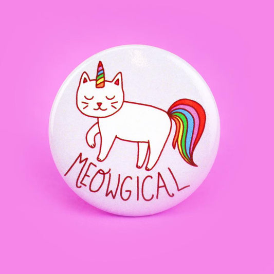 "Meowgical" Cat Unicorn Pinback Button (Turtle's Soup)
