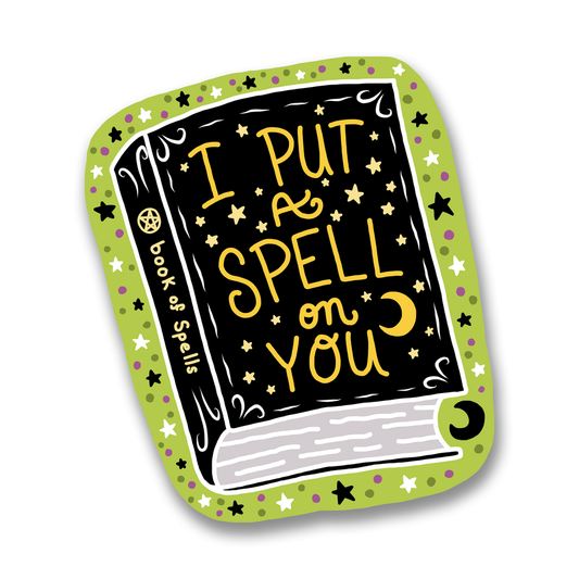 "I Put a Spell On You!" Book of Spells Vinyl Sticker (Turtle's Soup)