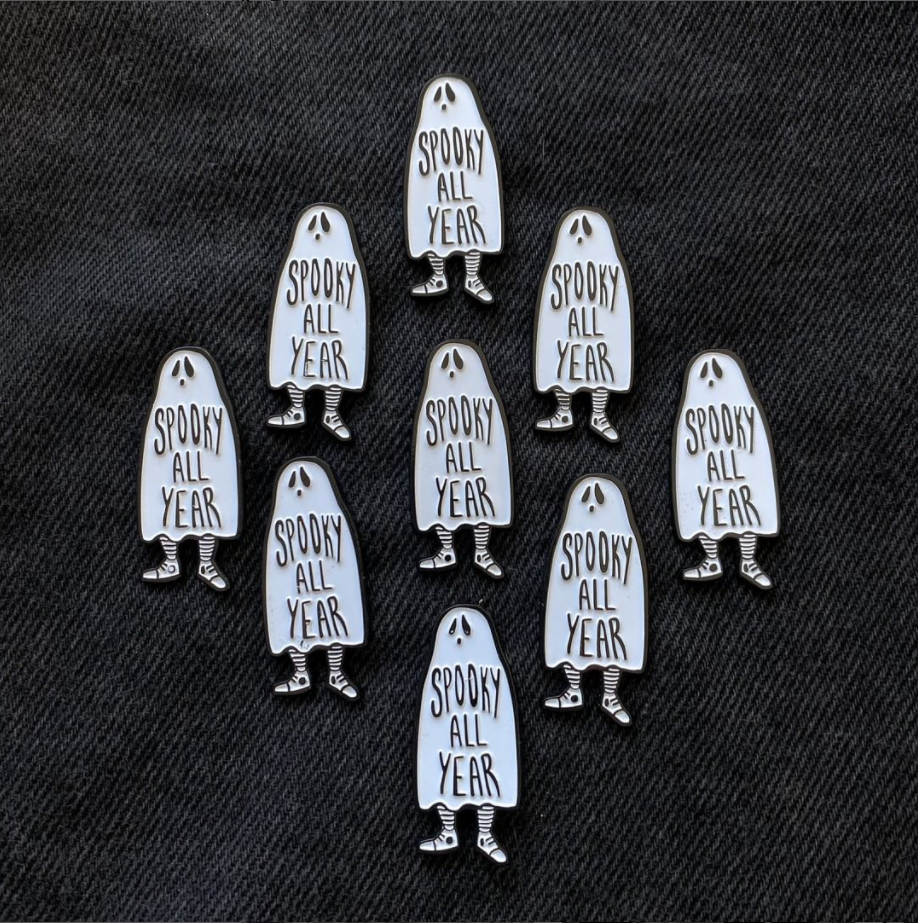 "Spooky All Year" Ghost Enamel Pin