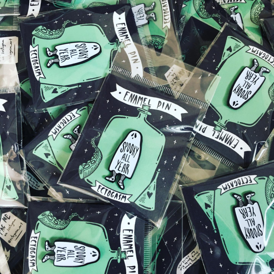 "Spooky All Year" Ghost Enamel Pin