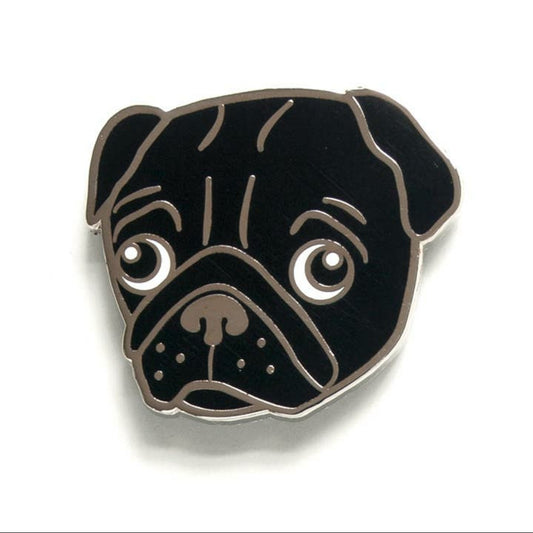 Pug Enamel Pin (Black or Fawn) - Smarty Pants Paper