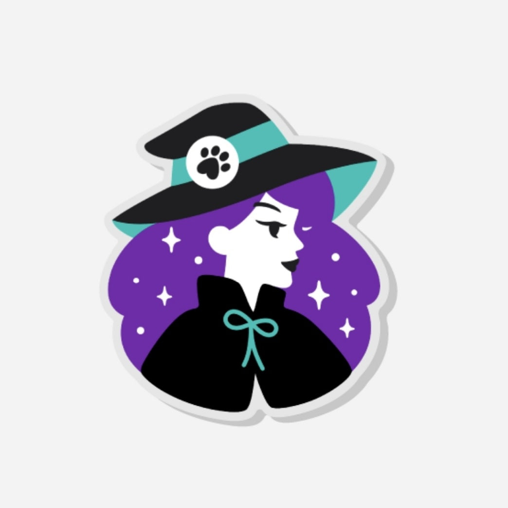 Ophelia: The Enchanting Sparkling Witch of Beautifully Unique™ - Purple And Teal Acrylic Pin