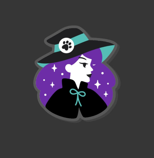 Ophelia: The Enchanting Sparkling Witch of Beautifully Unique™ - Purple And Teal Acrylic Pin