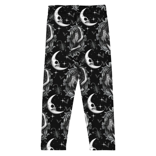 Kid's Wednesday Moon Black and White Leggings
