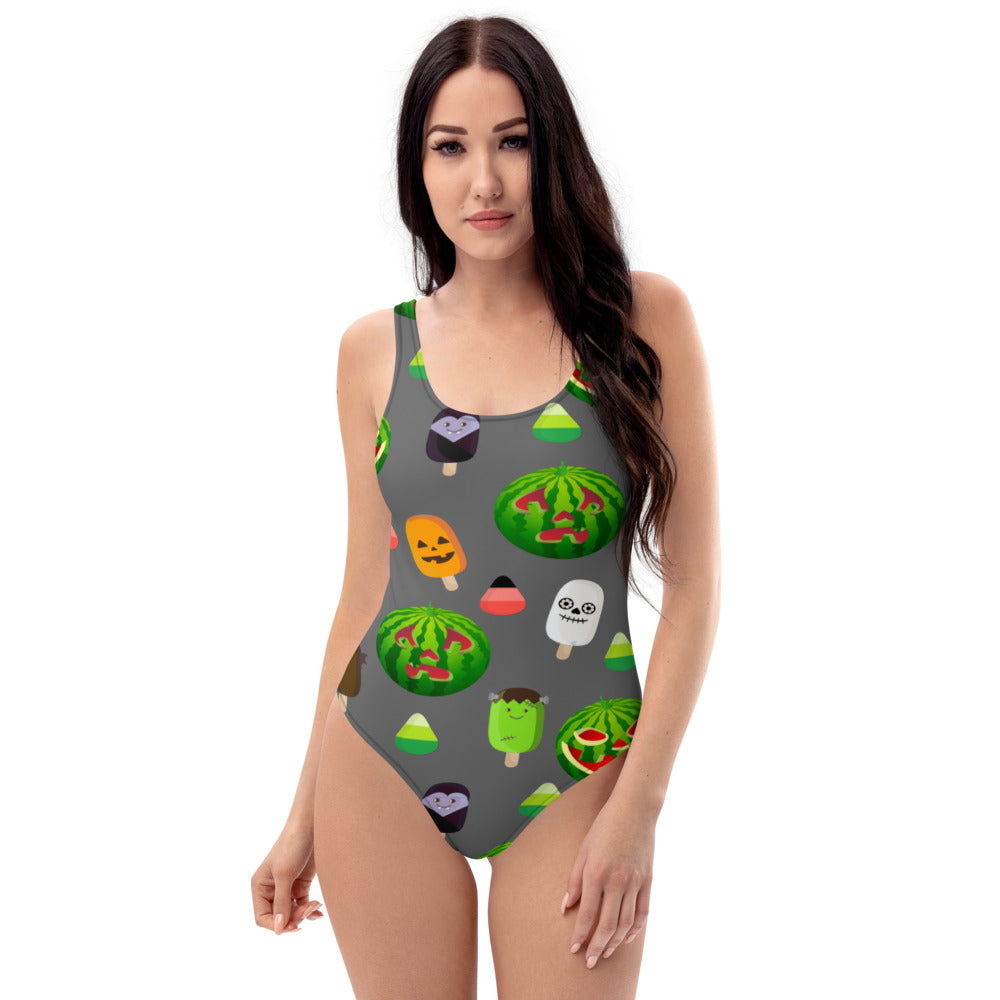 Women's Halloween Jack-O-Melon One-Piece Swimsuit