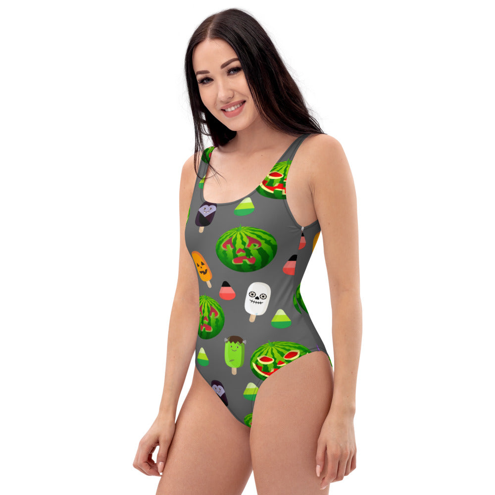 Women's Halloween Jack-O-Melon One-Piece Swimsuit