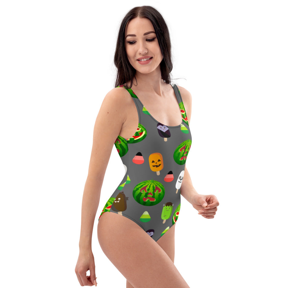 Women's Halloween Jack-O-Melon One-Piece Swimsuit