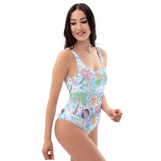 Women's Spooky Beach Pastel One-Piece Swimsuit