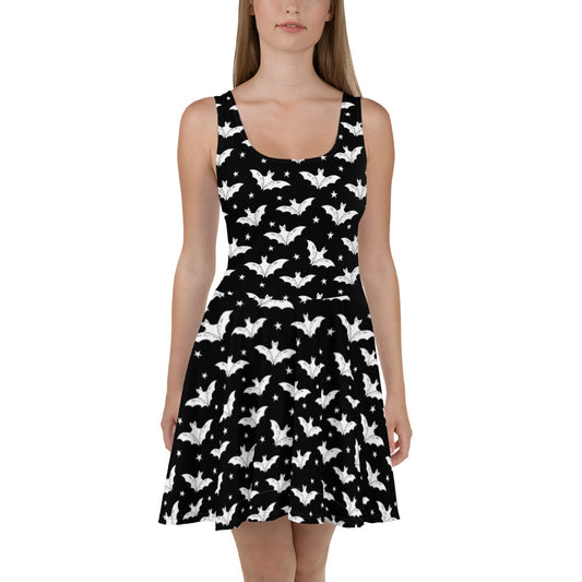 Black And White Bats - Women's Skater Dress
