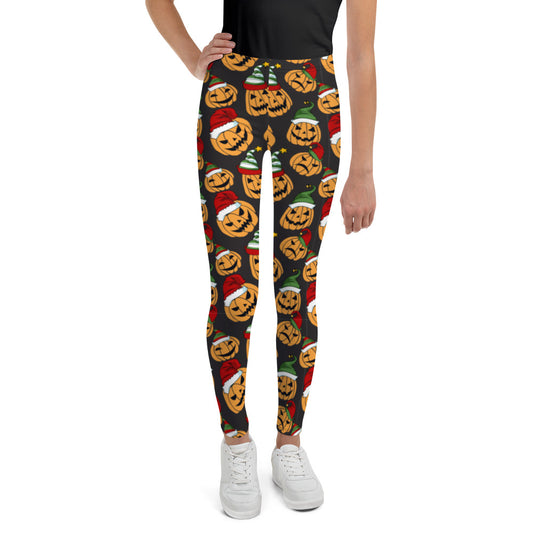 Santa Jack-O-Lantern All-Over Print - Youth Leggings