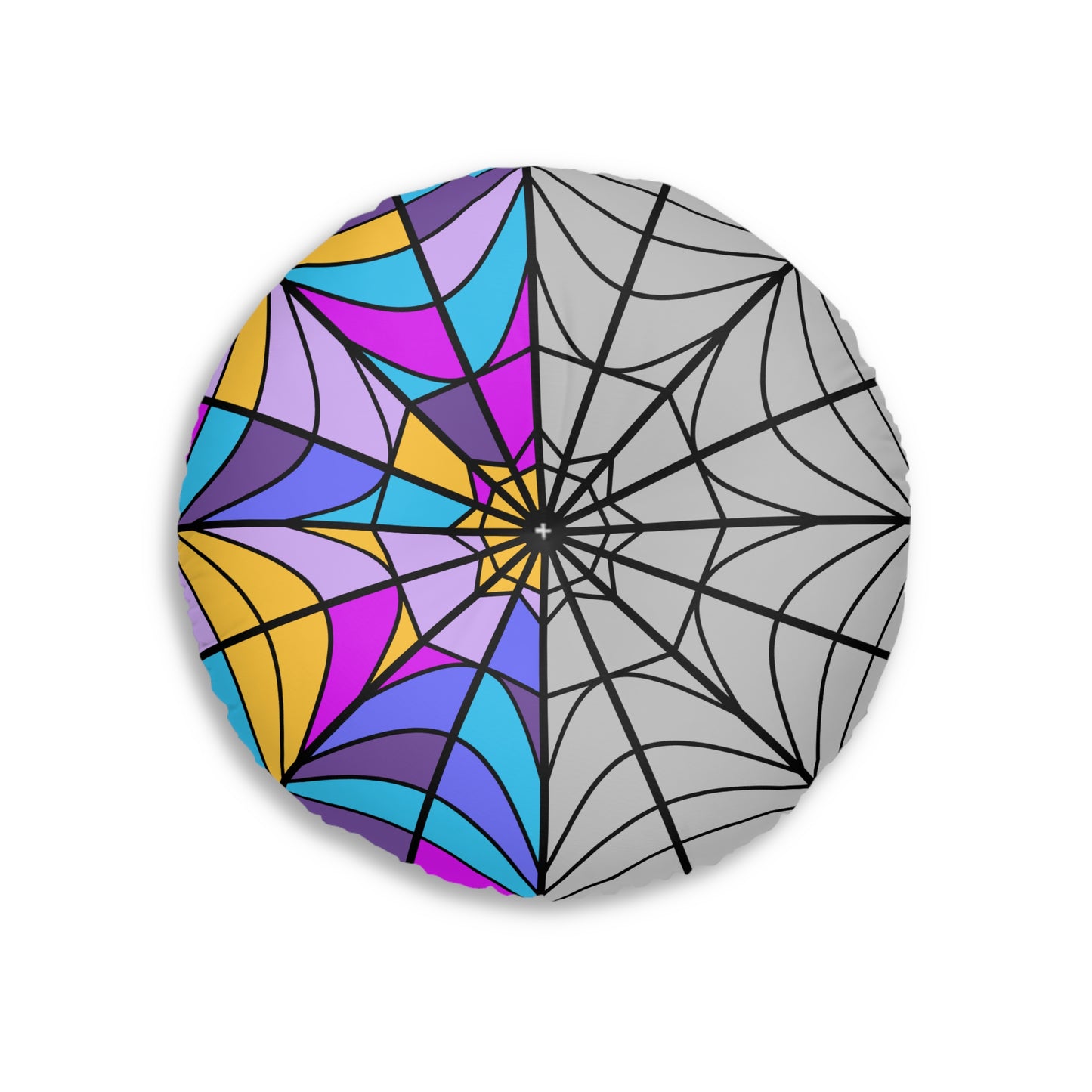 Ophelia Hall Window Wednesday Tufted Colorful Floor Pillow Round