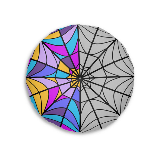 Ophelia Hall Window Wednesday Tufted Colorful Floor Pillow Round