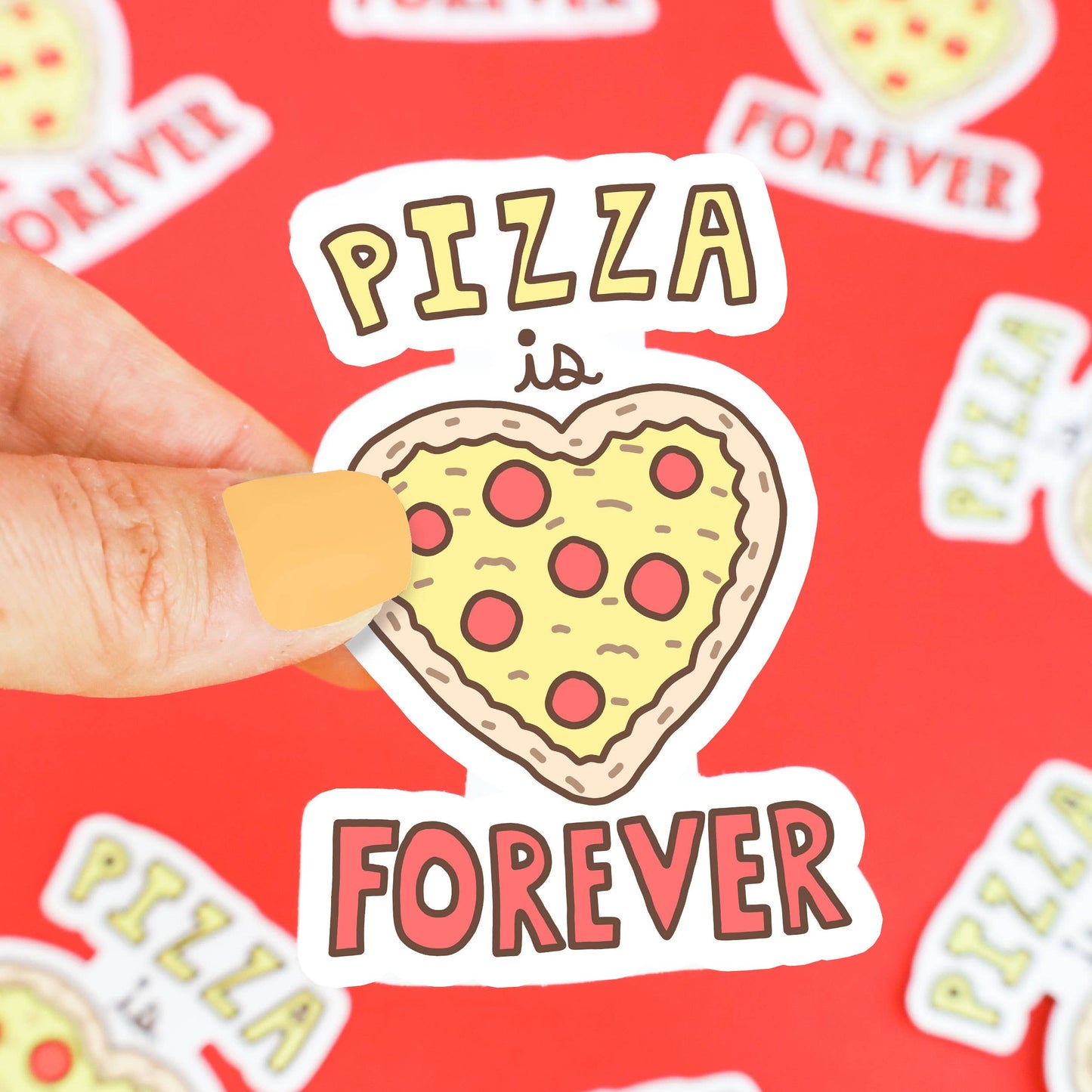 "Pizza Is Forever" Heart Vinyl Sticker (Turtle's Soup)