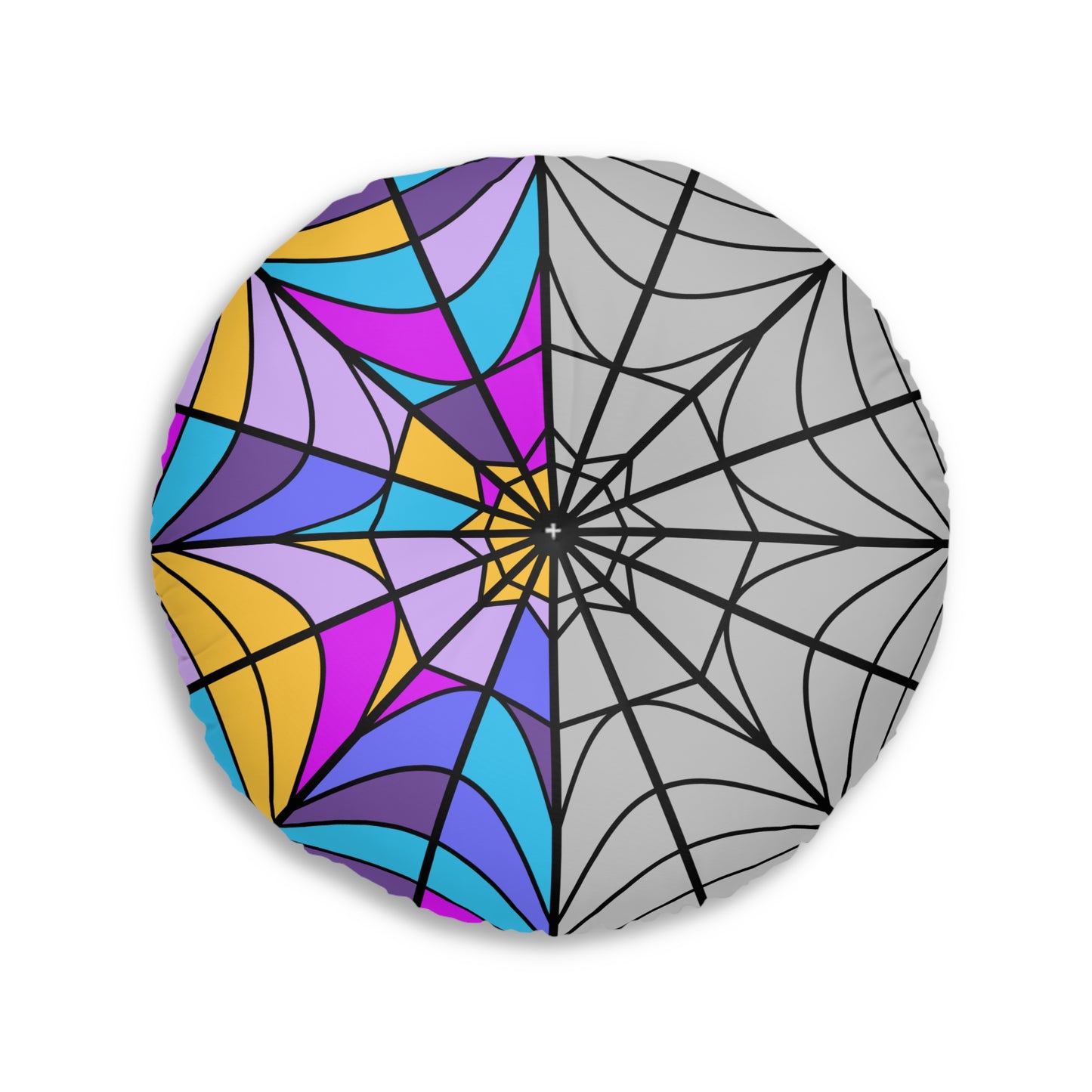 Ophelia Hall Window Wednesday Tufted Colorful Floor Pillow Round