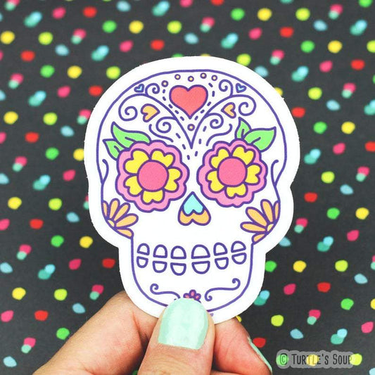 Sugar Skull Vinyl Sticker (Turtle's Soup)