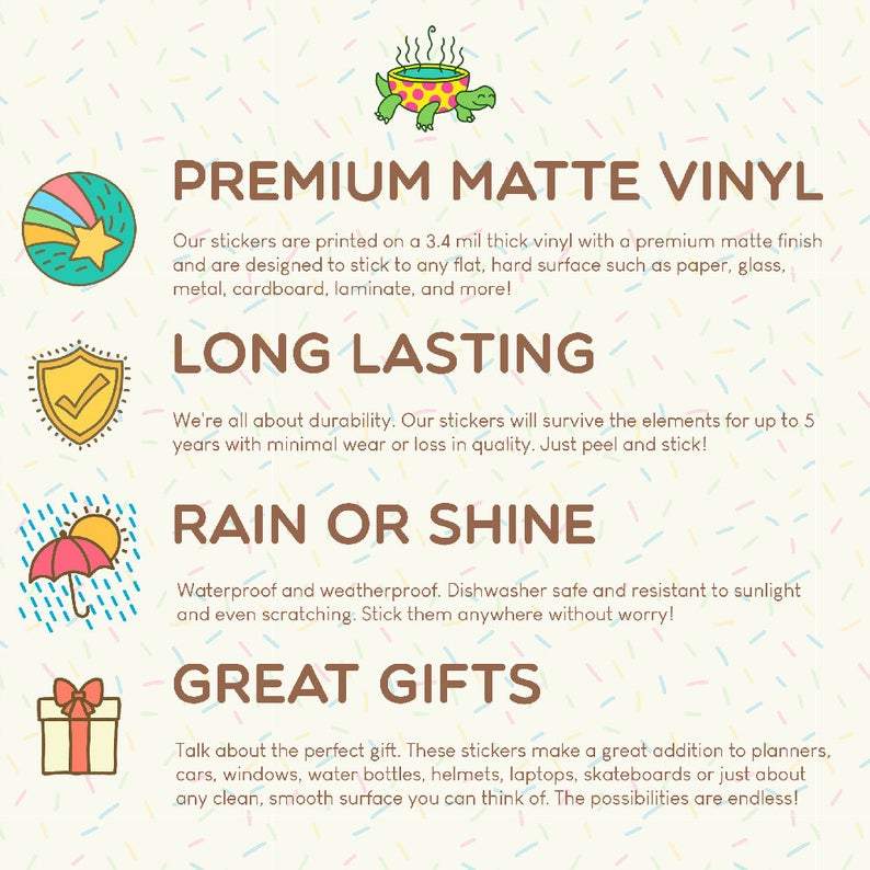 "The Future is Bright" Cat Vinyl Sticker (Turtle's Soup)