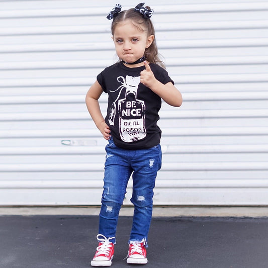 CLEARANCE Black "Be Nice or I'll Poison You" Toddler Tee - Unisex Shirt