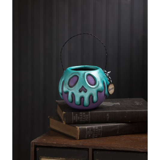 Small Purple Apple with Turquoise Poison Polyresin Bucket (Charmed Confections)