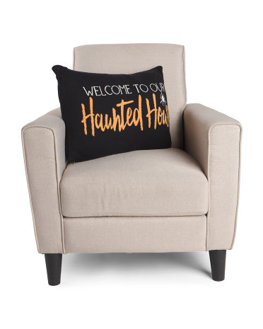 Welcome to Our Haunted House Pillow