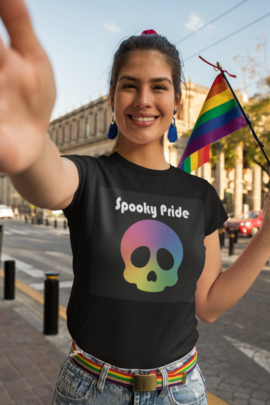 Spooky Pride Rainbow Skull Tee - Unisex Shirt