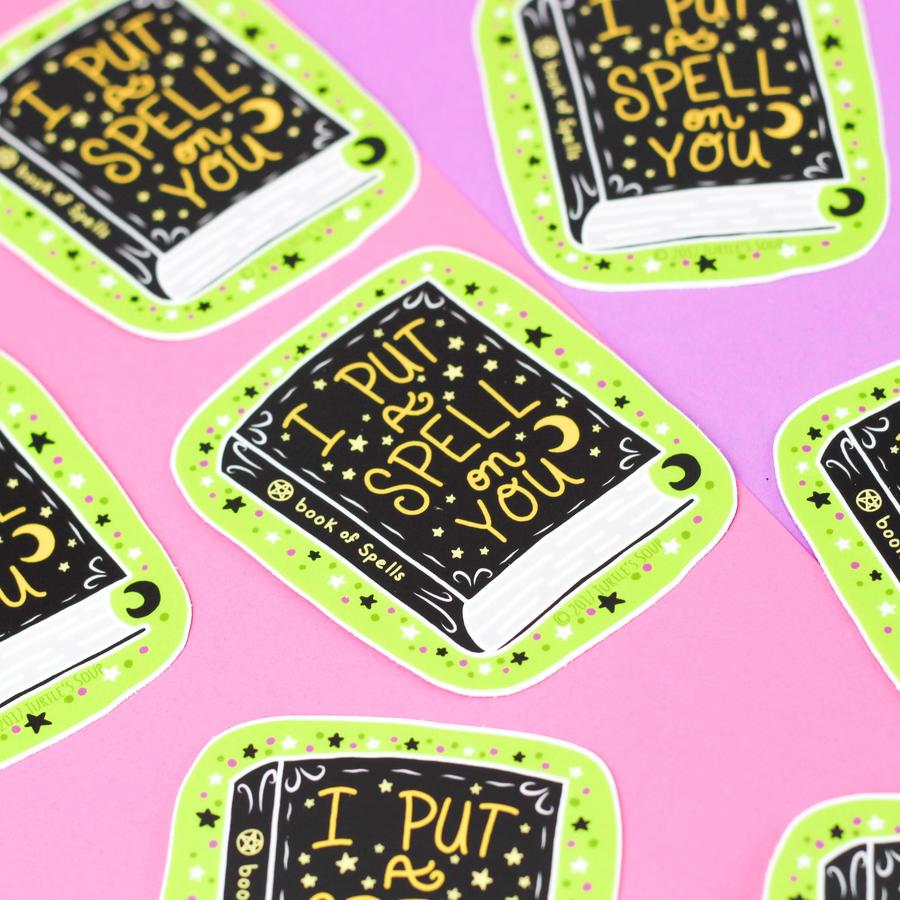 "I Put a Spell On You!" Book of Spells Vinyl Sticker (Turtle's Soup)