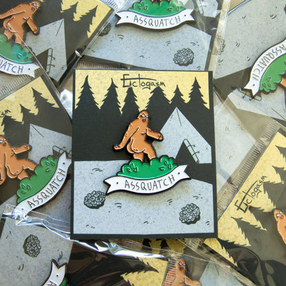 "Assquatch" Big Booty Sasquatch Funny Enamel Pin (Ectogasm)