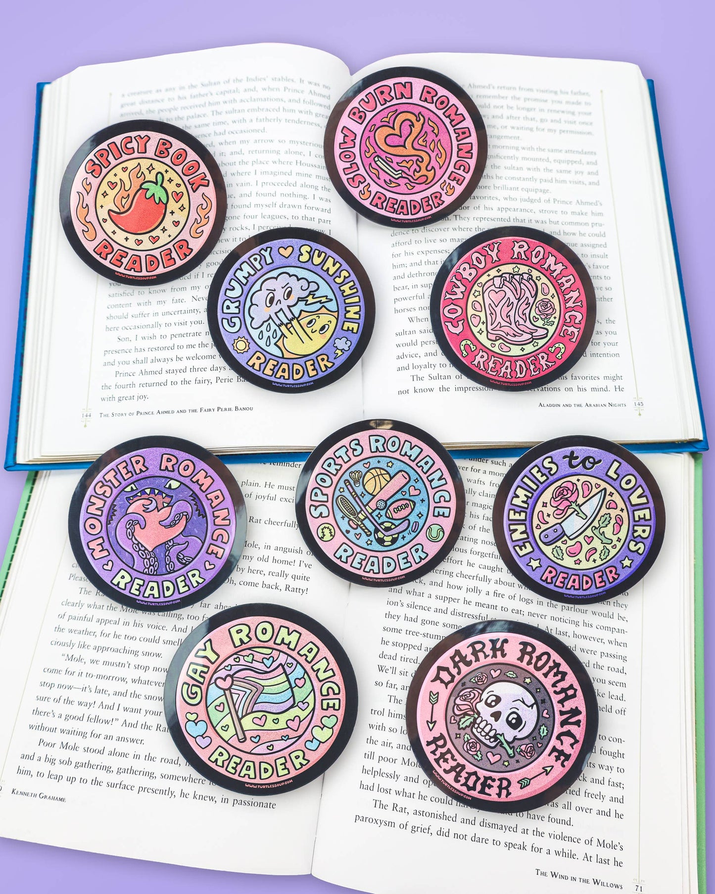 "Dark Romance Reader" | Bookish | Holo | Vinyl Sticker (Turtle's Soup)