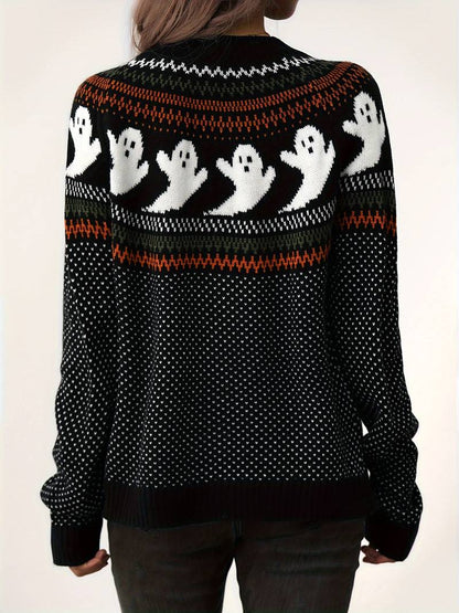 CLEARANCE Ghosts Cardigan Sweater (Orange or Black)