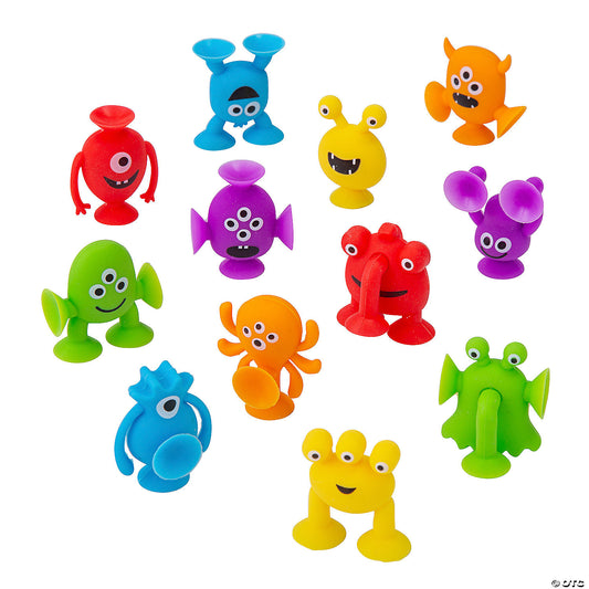 Mini Brightly Colored Monsters with Suction Cups - Fidget Toys