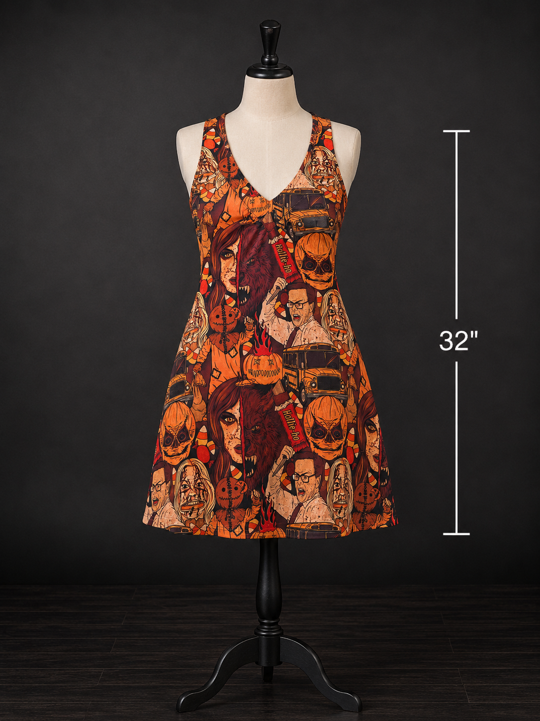 Pre-Order: Halloween Horror - Jezzebelle Wide Strap V-Neck Nightdress