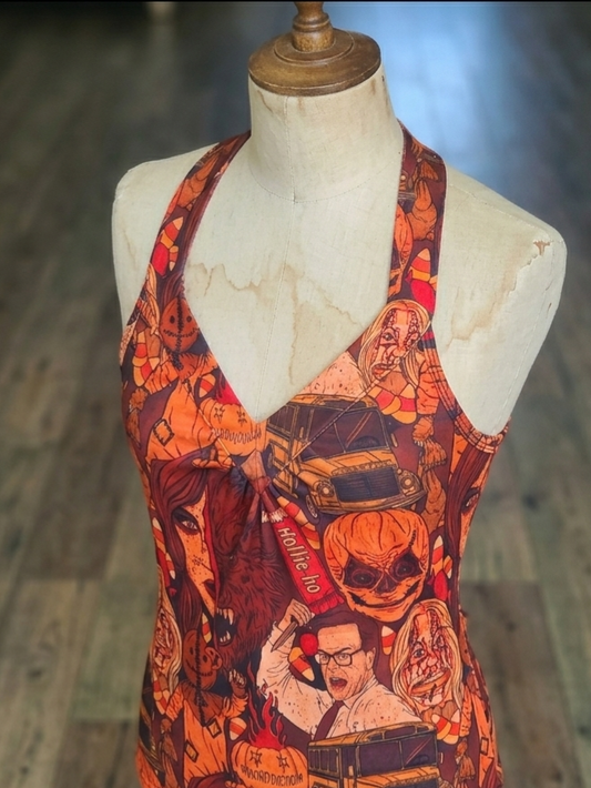 Pre-Order: Halloween Horror - Jezzebelle Wide Strap V-Neck Nightdress
