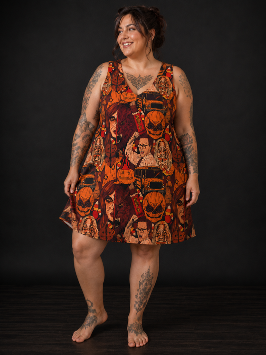 Pre-Order: Halloween Horror - Jezzebelle Wide Strap V-Neck Nightdress