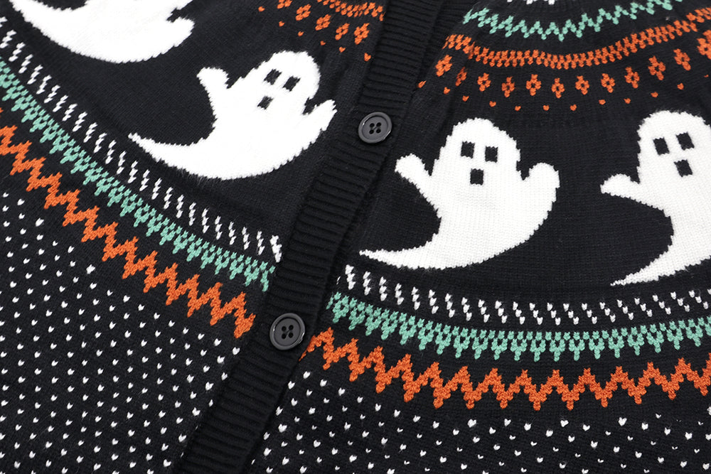 CLEARANCE Ghosts Cardigan Sweater (Orange or Black)