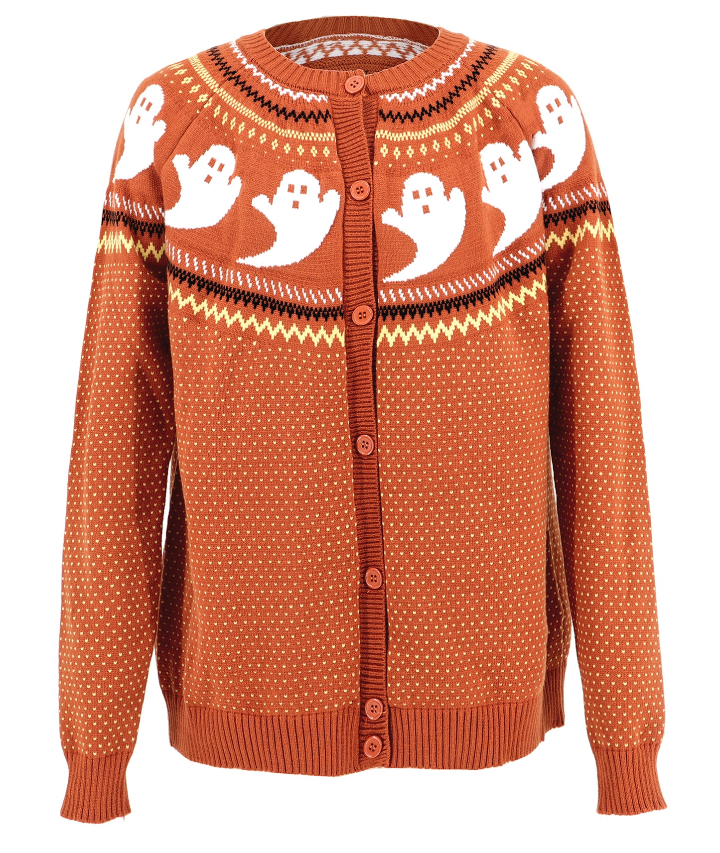 CLEARANCE Ghosts Cardigan Sweater (Orange or Black)