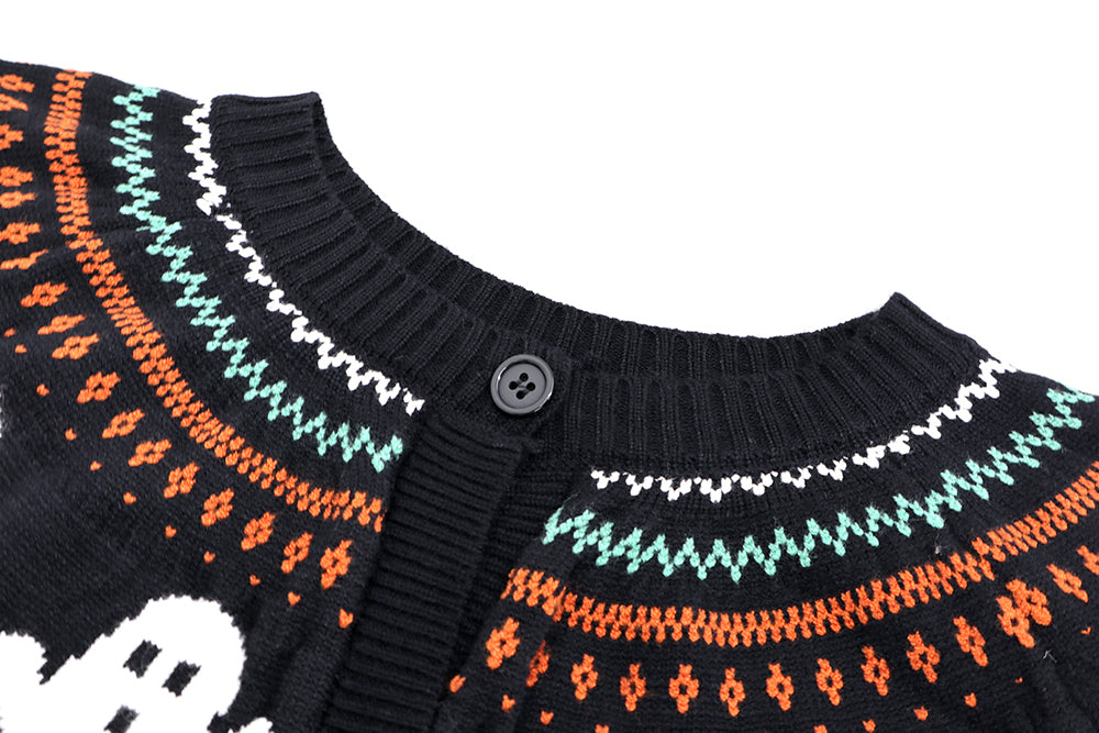 CLEARANCE Ghosts Cardigan Sweater (Orange or Black)