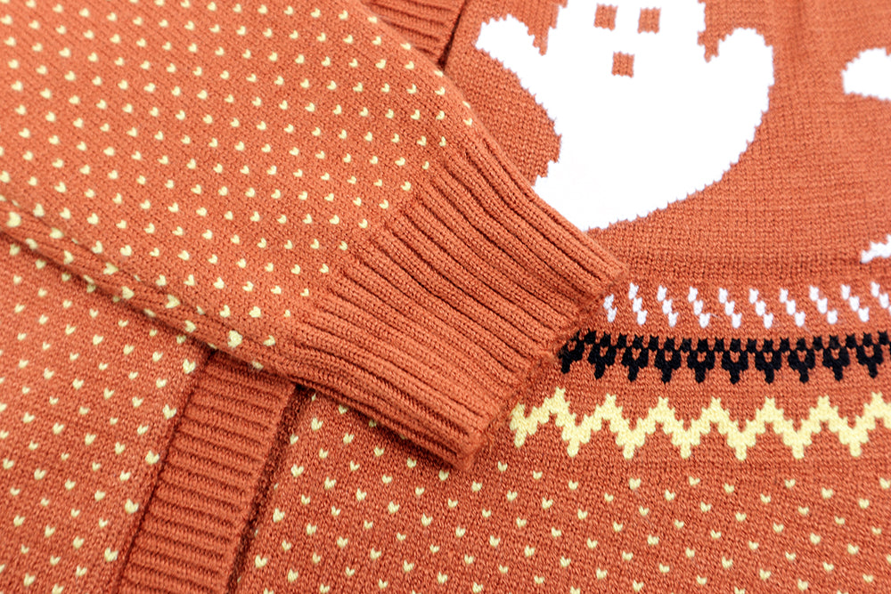 CLEARANCE Ghosts Cardigan Sweater (Orange or Black)