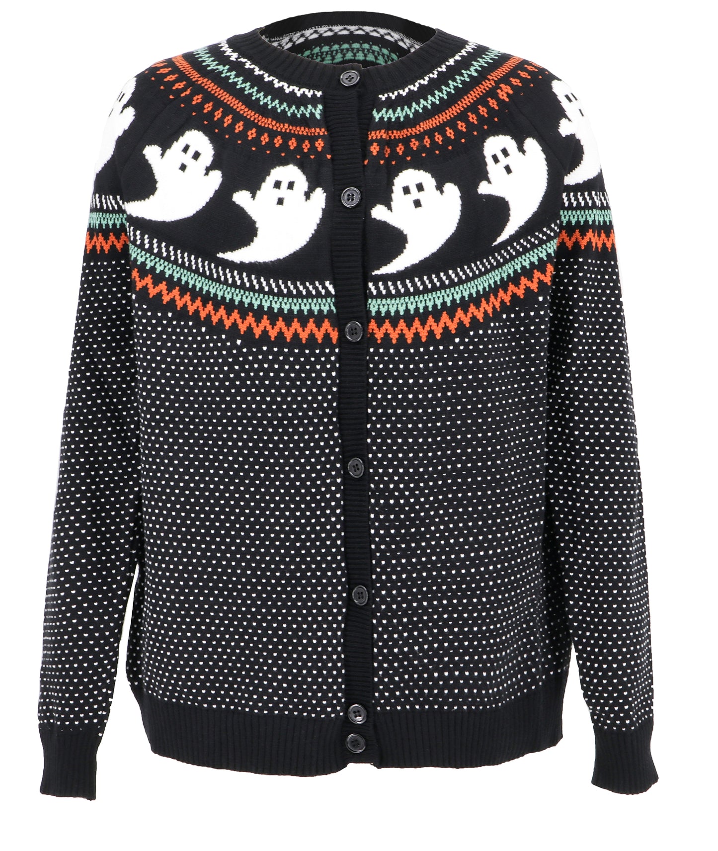 CLEARANCE Ghosts Cardigan Sweater (Orange or Black)