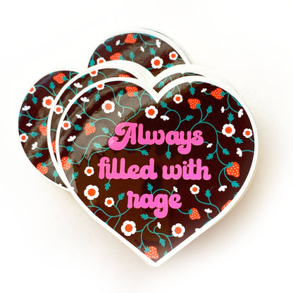Always Filled With Rage Vinyl Sticker (Krystan Saint Cat)