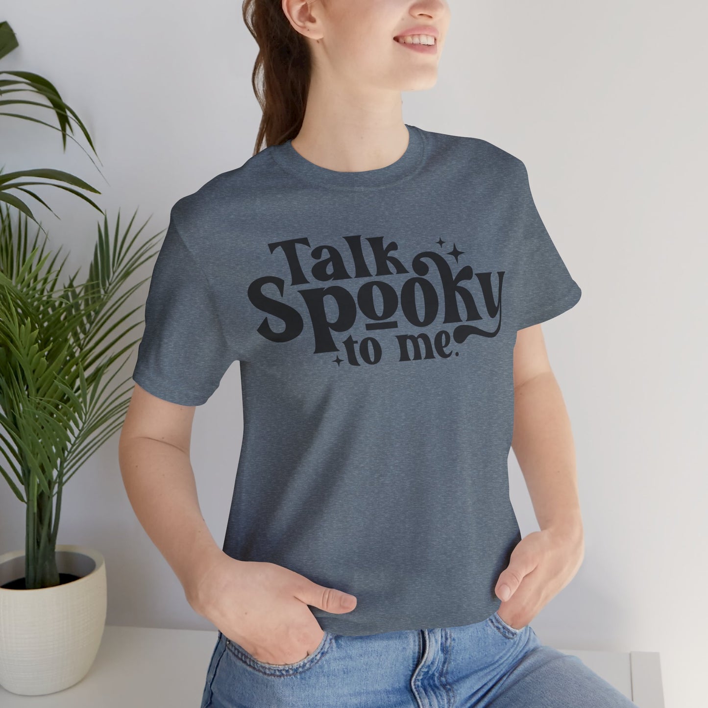 "Talk Spooky To Me Tee" — Graphic T‑Shirt