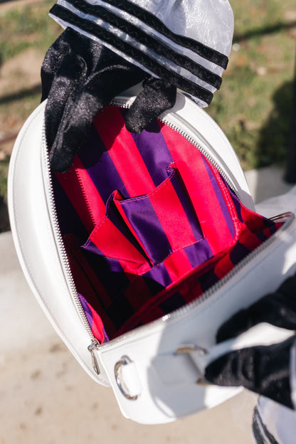 Circus Cookie Ghost Convertible Bag - White Vegan Leather Ghost Purse with Rainbow Sprinkles (Spooky Nostalgia Edition)