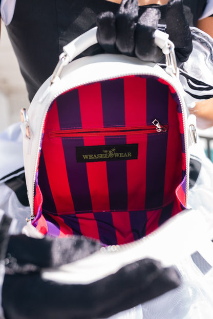 Circus Cookie Ghost Convertible Bag - White Vegan Leather Ghost Purse with Rainbow Sprinkles (Spooky Nostalgia Edition)