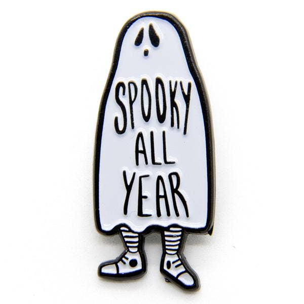 Spooky All Year Ghost Enamel Pin for Halloween (Ectogasm)